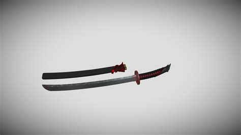 Black And Red Katana And Scabbard 3d Model By Tristan Moore Thestorm [73a351f] Sketchfab