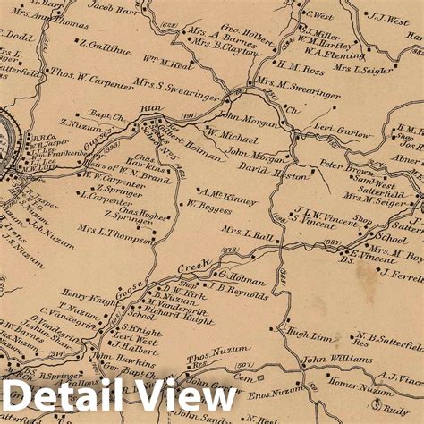 Historic Map : 1886 Union Magisterial District, Marion County, West Vi - Historic Pictoric