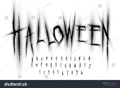 Halloween Font Letters Numbers Vector Eps10 Stock Vector (Royalty Free ...