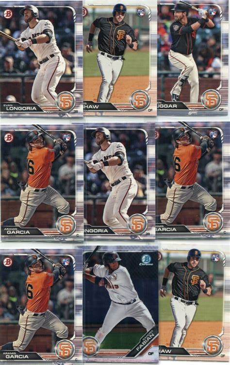 LOT 15 2019 BOWMAN CHROME BOWMAN RC SANDRO FABIAN HELIOT RAMOS GIANTS