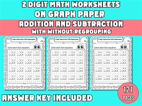 2 Digit Addition Subtraction With And Without Regrouping Worksheets