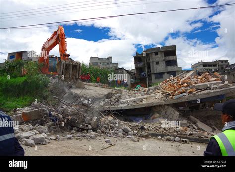 Quito Ecuador April House Destroyed By Earthquake With