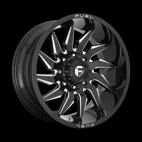 22x12 Fuel D744 Saber Gloss Black Milled 8x165 1 Et 44 Wheel Rim