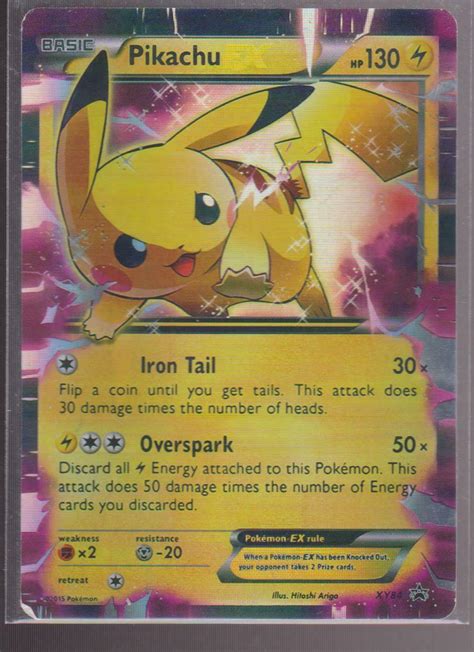 Pikachu EX XY84 Black Star Promo Holo Rare Pokemon Card TCG LP 2015