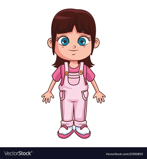 Cute girl body cartoon Royalty Free Vector Image