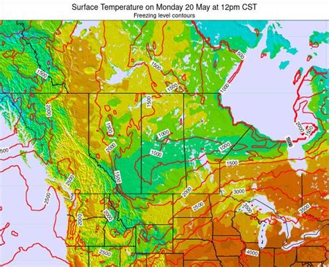 Saskatchewan Surface Temperature On Friday 05 Feb At 12pm Cst