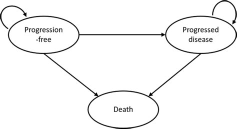 Schematic Of The Partitioned Survival Model With Three Health States Download Scientific