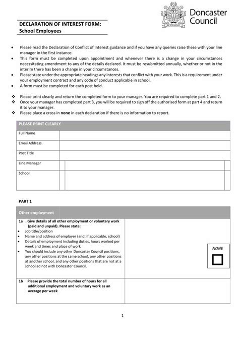 Pdf Declaration Of Interest Form School Employees Dokumen Tips