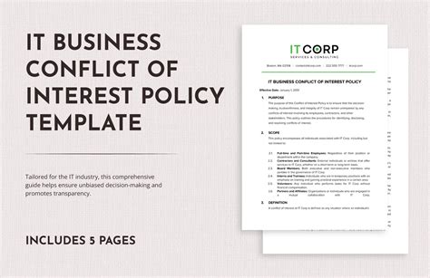 It Business Conflict Of Interest Policy Template In Word Pdf Google