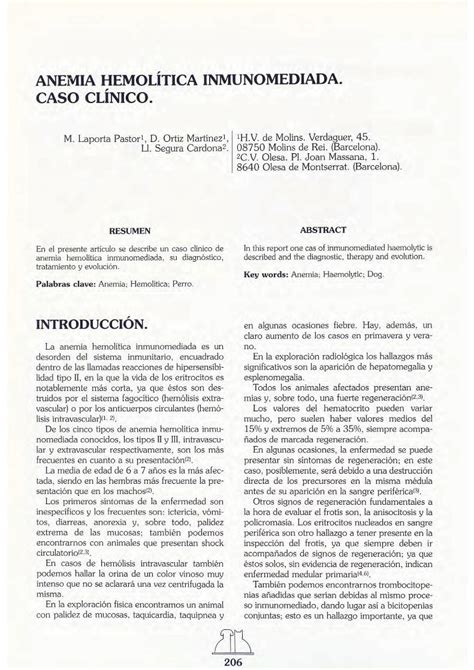 Pdf Anemia Hemol Tica Inmunomediada Caso Pdf Fileanemia Hemol Tica