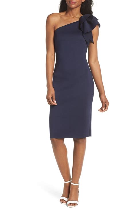 Eliza J One Shoulder Ruffle Sheath Cocktail Dress Nordstrom Dress