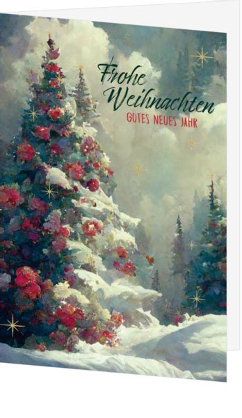 Weihnachtskarte Gemalte Weihnachtsb Ume