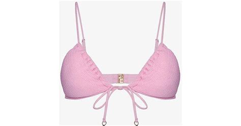 Seafolly Sea Dive Textured Triangle Bikini Top In Pink Lyst Uk