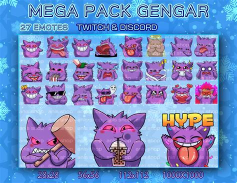 Gengar mega pack emotes gengar chibi emotes discord emotes twitch – Artofit