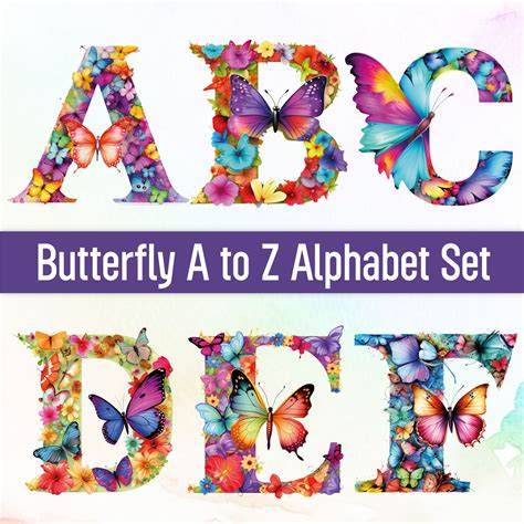 Butterfly Png Butterfly Clipart Alphabet Png Alphabet Clipart Butterfly Sticker Decorative ...