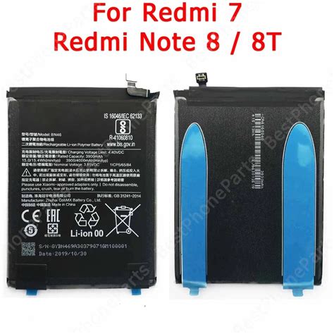 100 New For Xiaomi Redmi 7 Note 8 8T Battery BN46 Cellphone Built In Li