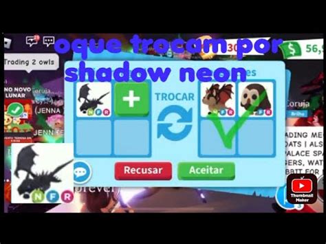 O Que Trocam Por Shadow Neon No Adopt Me Roblox Youtube