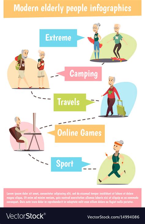 Elderly People Infographic Set Royalty Free Vector Image