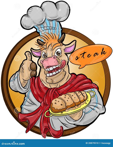 Cow Chef Stock Illustration Illustration Of Dish Menu