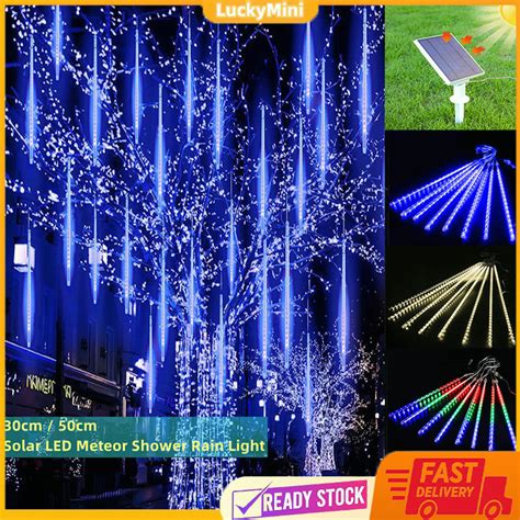 Lampu Raya Solar Pcs Solar Meteor Shower Lamp Cm Cm Decor Led