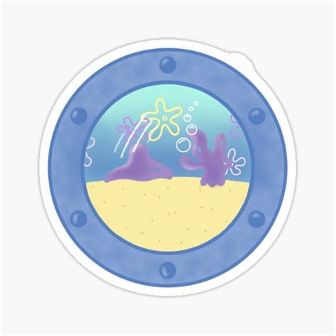 Spongebob Porthole Artwork Sea Cartoon Of Bikini Bottom Sticker For