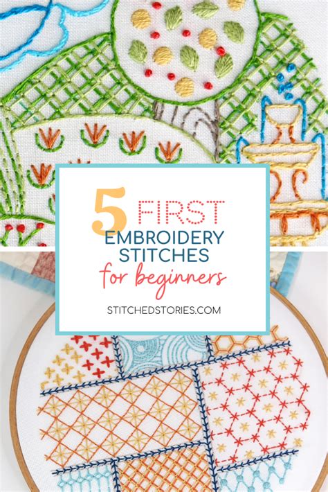 5 First Embroidery Stitches for Beginners to Learn | Stitched Stories ...