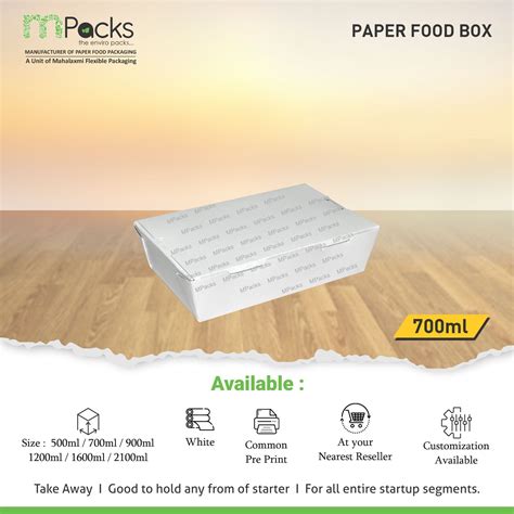 Paper Food Box 700 White Mpacks