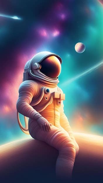 Premium AI Image | Astronaut smartphone wallpaper 1