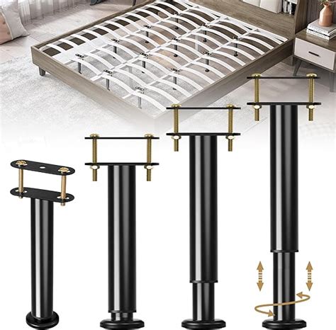 Amazon Set Of Adjustable Bed Legs Replacement Upgrade Under Bed