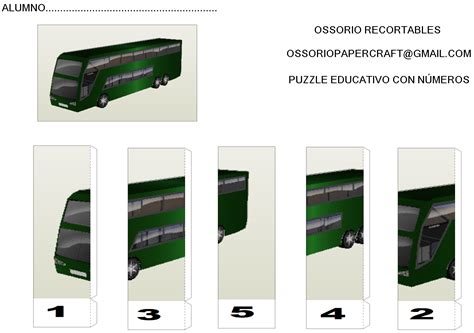 Ossorio Recortables De Papel Puzzle Educativo Recortable De Un Autobús