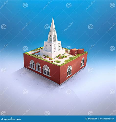 Oranjestad, , Aruba Microcity Model. Generative AI. Stock Illustration