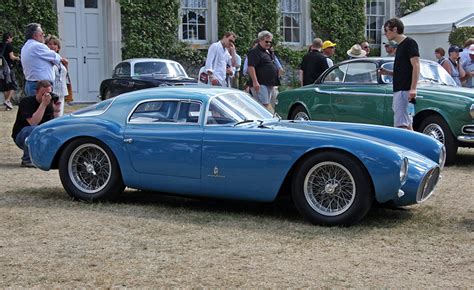 Картинки Мазерати 1953 A6 GCS Berlinetta винтаж голубая Сбоку