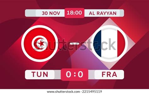 Tunisia Vs France Football Match Design Stock Vector Royalty Free