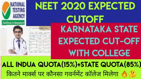 Neet 2020 Expected Cutoffkarnataka State Medical Colleges Cutoff