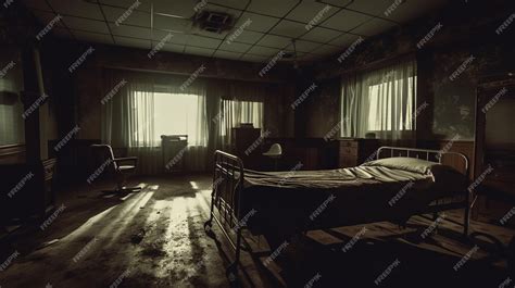 Premium AI Image | Dark Horror Abandoned Hospital Room