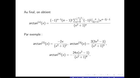 Utilisation Des Fractions Rationnelles Dérivées De Larctangente