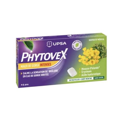 Upsa Phytovex Maux De Gorge Intenses Go T Menthe Sans Sucre