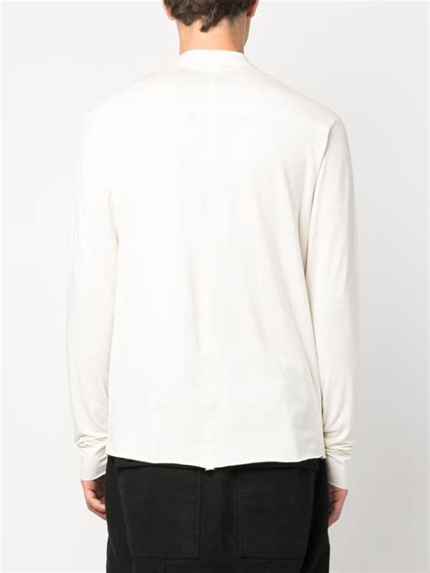 Thom Krom Band Collar Long Sleeve Shirt In White Modesens