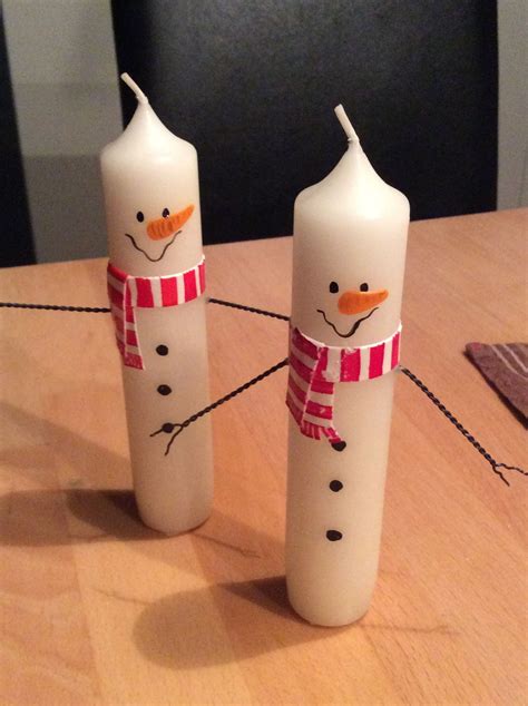 Kerze Schneemann Candle Kerzenkunst Kerzendesign Snowman