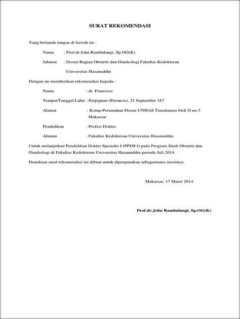 Contoh Surat Permohonan Rekomendasi Dari Perindustrian Surat Lamaran