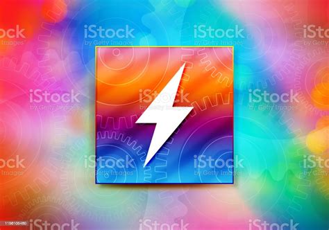 Electric Bolt Icon Abstract Colorful Background Bokeh Design