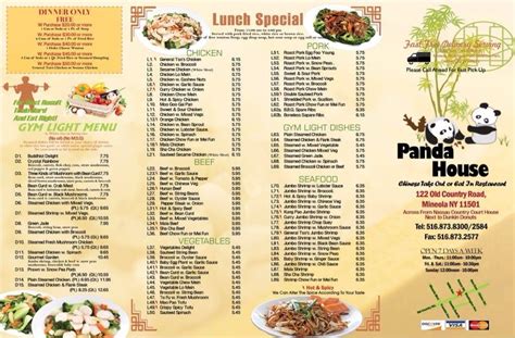 Menu At Panda House Restaurant Mineola