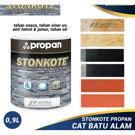 Jual Cat Batu Alam Propan Stonekote 0 9 Liter Shopee Indonesia