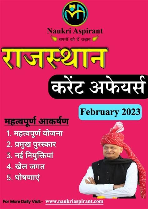 Monthly Rajasthan Current Affairs February Naukri Aspirant