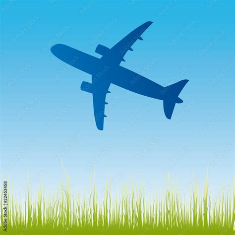 airplane aero aviation silhouette. Vector cartoon illustration. Stock ...