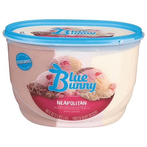 Blue Bunny Frozen Dairy Dessert Neapolitan Premium 48 Fl Oz Ice