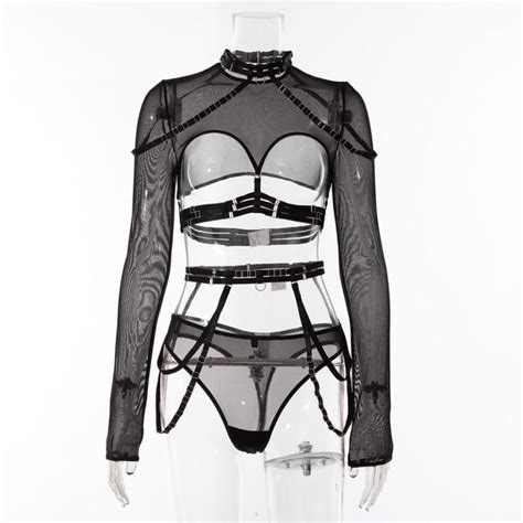 Wholesale Mesh See Through Sexy Lingerie Set Greta Sexy Lingerie