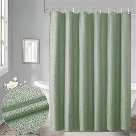 Amazon OVZME Berry Sage Green Shower Curtain Set Embossed