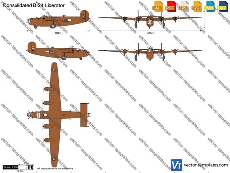 Templates - WW2 Airplanes - Consolidated - Consolidated B-24 Liberator