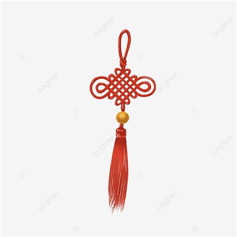 Chinese Knot White Transparent Red Classic Chinese Knot Hand Drawn